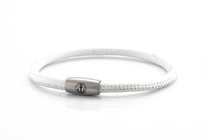 neptn women bracelet JUNO Anker Stahl Single 4 white nappa leather