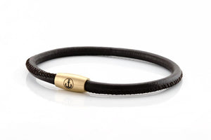 neptn women bracelet JUNO Anker Gold Single 4 brown  nappa leather