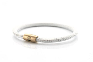 neptn women bracelet JUNO Anker Gold Single 4 white nappa leather