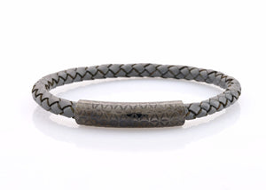 neptn women bracelet MINERVA F.o.L. Schwarz single 6 mineralgrey leather